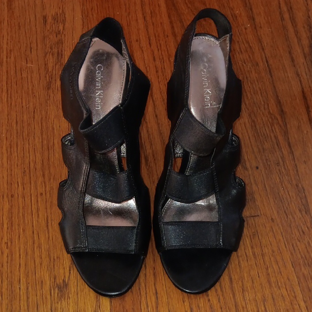 Calvin Klein Black Strappy Sandals